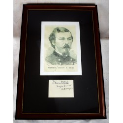 Clipped Signature of General Nelson A. Miles: Framed Portrait, Under Glass (Civil War, Indian Wars, Spanish-American War)
